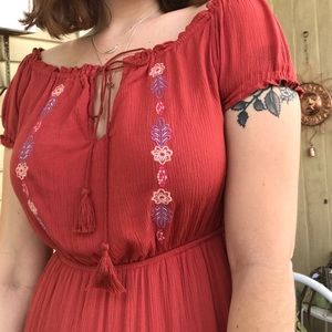 Love, fire xs high low coral dress